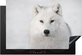 KitchenYeah® Inductie beschermer 80.2x52.2 cm - Wolf - Wit - Sneeuw - Kookplaataccessoires - Afdekplaat voor kookplaat - Inductiebeschermer - Inductiemat - Inductieplaat mat