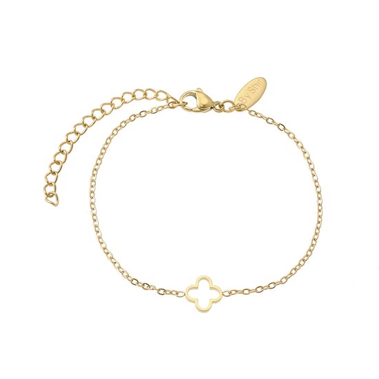 By Shir Armband edelstaal clover goud