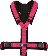 Annyx hondentuig harnas Y-tuig-Zwart Fuchsia- maat XL-geschikt voor borstomtrek 78 tot 96cm