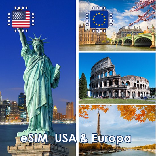 eSIM États-Unis et Europe - 10 Go