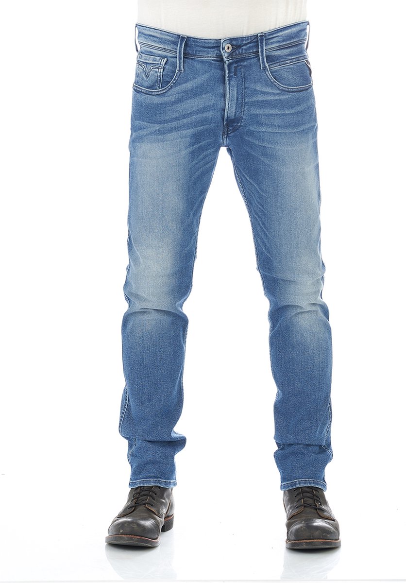 Replay Heren Jeans Broeken Anbass slim Fit Blauw 40W / 36L Volwassenen