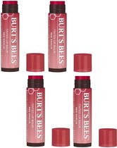 BURT'S BEES - Tinted Lip Balm Red Dahlia - 4 Pak - Voordeelverpakking