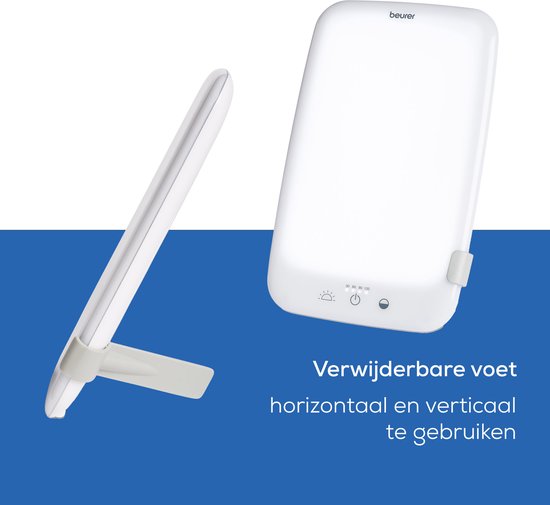 Witte Beurer daglichtlamp, horizontaal en verticaal te gebruiken met verwijderbare voet.