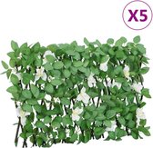 vidaXL-Kunstplant-klimop-op-latwerk-5-st-uittrekbaar-180x30-cm-groen