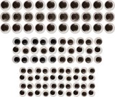 Wiebel oogjes - knutsel oogjes - bewegend - in 3 formaten - zak van 100x stuks - hobby artikelen/knutselen
