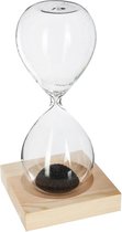 Giftdecor Decoratie stolp - glas - houten beige plateau - D15 x H25 cm | Leen Bakker