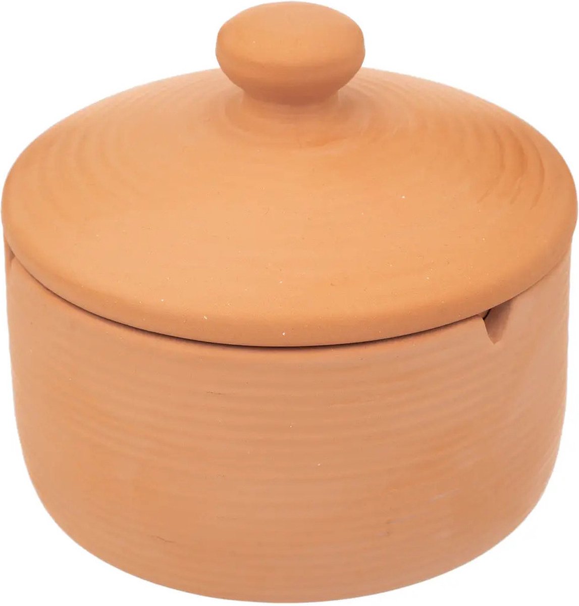 Goedkoopste Atmosphera Asbak met stijlvolle deksel - Terracotta - D13 cm - steenrood - voor binnen/balkon/serre