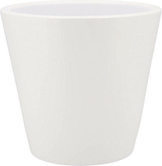 DK Design Pot de fleur/pot de fleurs - Vinci - blanc mat - pour plante d'intérieur - D22 x H24 cm