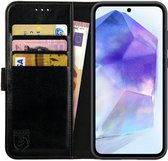 Rosso Element Geschikt voor Samsung Galaxy A55 | Portemonnee Hoesje | Wallet Book Case | 3 Pasjes | Magneetsluiting | Stand Functie | Zwart