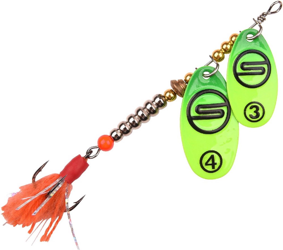 Spro Splash Tandem Spinner 9gr - Size 3 & 4 - Hooksize 5 - Kleur : Firetiger
