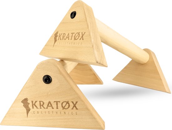 KRATØX Parallettes 50cm Push up Bars - Calisthenics - Push up grips - parallettes hout - Opdruksteunen - Opdruk steunen - Opdrukken - Dip bars - Fitness - Crossfit - KRATØX