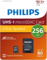 Carte mémoire Philips FM25MP45B - Carte Micro SDXC 256 Go avec adaptateur - Classe 10 UHS-I U1