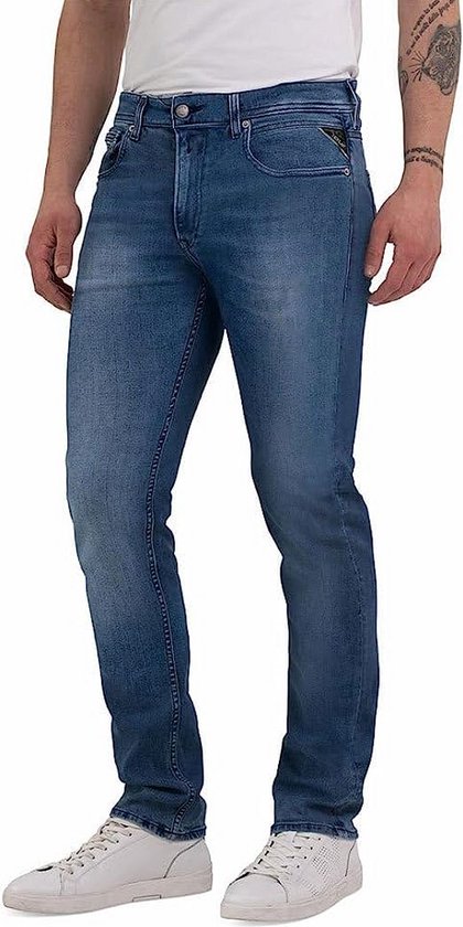 Replay Heren Jeans Broeken GROVER regular/straight Fit Blauw 29W / 34L Volwassenen