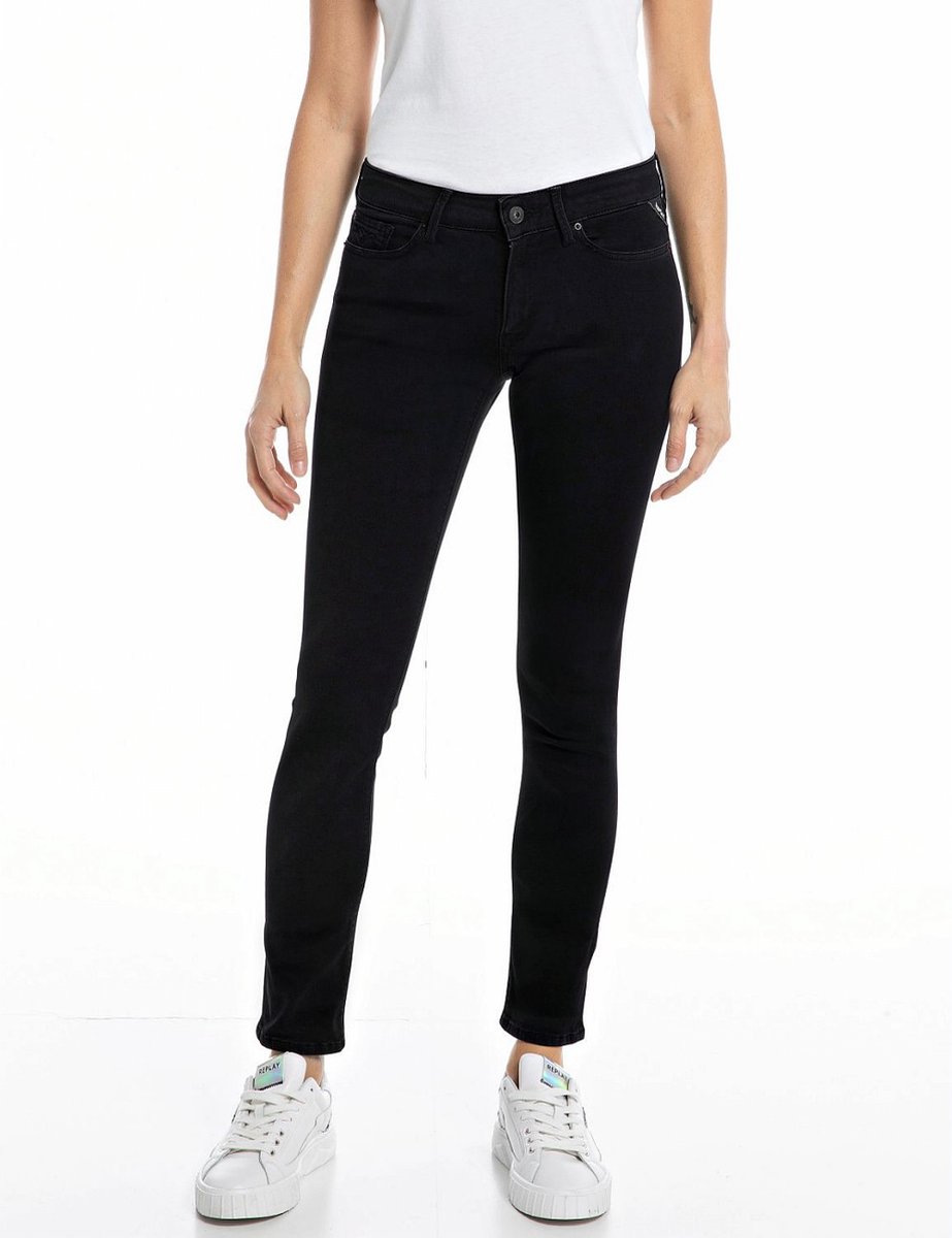 Replay Dames Jeans Broeken NEW LUZ skinny Fit Zwart 25W / 28L Volwassenen