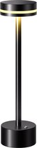 DreamGoods Oplaadbare Tafellamp - 3600mAh - voor Binnen & Buiten - Draadloos & Oplaadbaar - Dimbaar - Touch Bediening - Tafellamp op Batterijen - Accu - Decoratie Woonkamer, Slaapkamer & Tuin - Industrieel - Zwart