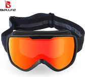Ski Bril - Sneeuwscooter Ski Masker - Voor Mannen en Vrouwen - Anti-Mist - dubbele lens - Uv400 - Snowboard Accessoires - Orange, zwart
