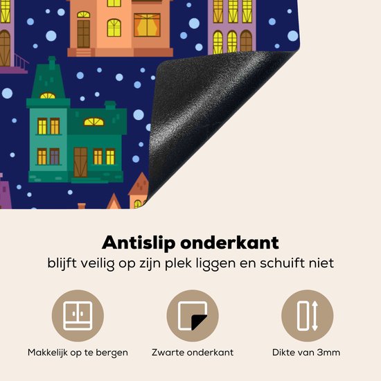 KitchenYeah® Inductie beschermer 91.6x52.7 cm - Winter - Patroon - Huis - Kookplaataccessoires - Afdekplaat voor kookplaat - Inductiebeschermer - Inductiemat - Inductieplaat mat