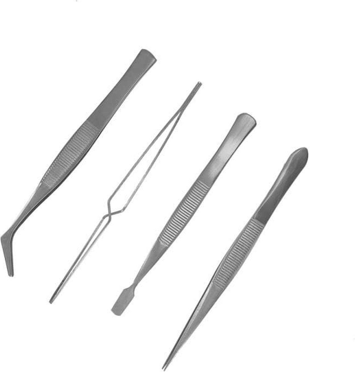 Model Craft Hobbypincet - PTW5000 4 Pce Stainless Steel Tweezers Set Gereedschap