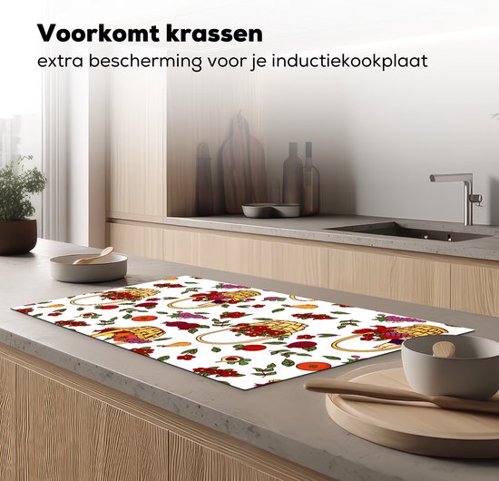 KitchenYeah® Inductie beschermer 89.6x51.6 cm - Mand - Fruit - Patronen - Kookplaataccessoires - Afdekplaat voor kookplaat - Inductiebeschermer - Inductiemat - Inductieplaat mat