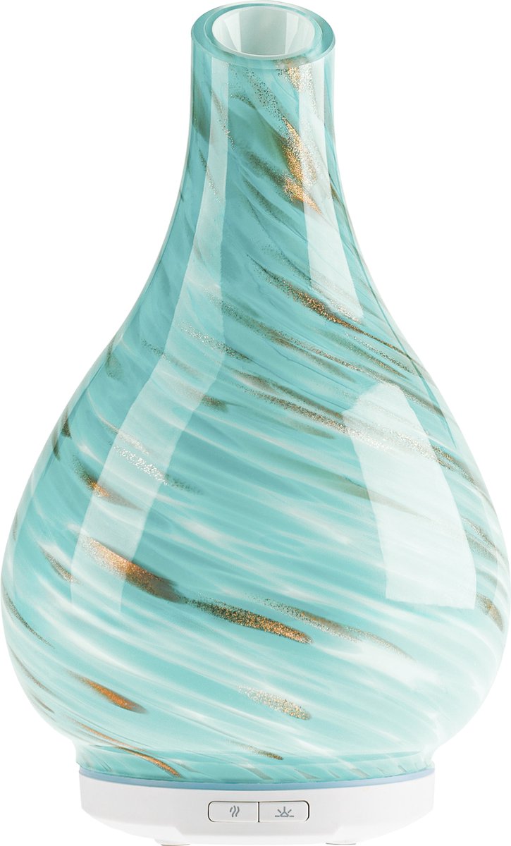 Whiffed® Luxe Aroma Diffuser Oceaan - Geurverspreider met Handgemaakte Glazen Design - 8 uur Aromatherapie - Tot 80m2 - Etherische Olie Vernevelaar & Diffuser