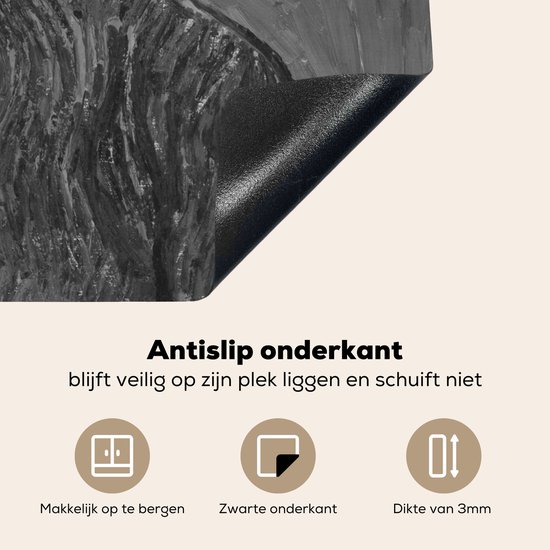 KitchenYeah® Inductie beschermer 80.2x52.2 cm - Portret van Dr. Gachet - Vincent van Gogh - Zwart - Wit - Kookplaataccessoires - Afdekplaat voor kookplaat - Inductiebeschermer - Inductiemat - Inductieplaat mat
