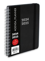 Verhaak - Planner 2024/2025 - Grijs - Week op 2 pagina's - 18 maanden - Hardcover - Spiraal - A5 (14,8x21)