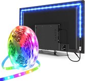 TV Achtergrondverlichting - RGB LED Strip voor Slaapkamer Decoratie - Bestuurbaar met Afstandsbediening - Meerkleurig - Eenvoudige Installatie