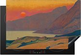 KitchenYeah® Inductie beschermer 78x52 cm - Monhegan maine - schilderij van Nicholas Roerich - Kookplaataccessoires - Afdekplaat voor kookplaat - Inductiebeschermer - Inductiemat - Inductieplaat mat