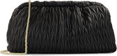 Black clutch bag with quilted pattern