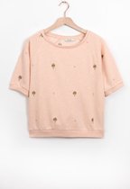 Sissy-Boy - Pastel oranje sweater met palmboom embroidery