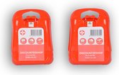 Discountershop EHBO Set van 2 - Rode Kleur - Voor Thuis en Auto - Compact Reisset - 19 Delig Gezondheidproducten in elke EHBO Kit