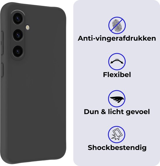 Coque pour Samsung A35 Coque Siliconen Case Cover - Coque pour Samsung Galaxy A35 5G Case Cover Case - Zwart