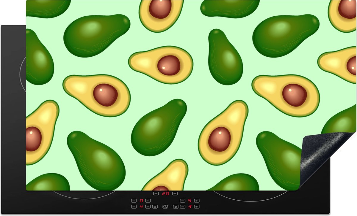 KitchenYeah® Inductie beschermer 91.6x52.7 cm - Avocado - Patronen - Groen - Kookplaataccessoires - Afdekplaat voor kookplaat - Inductiebeschermer - Inductiemat - Inductieplaat mat