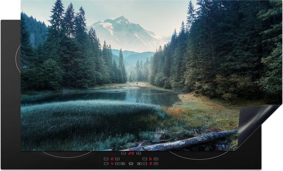 KitchenYeah® Inductie beschermer 91.2x52 cm - Bos - Gras - Bergen - Bomen - Natuur - Kookplaataccessoires - Afdekplaat voor kookplaat - Inductiebeschermer - Inductiemat - Inductieplaat mat