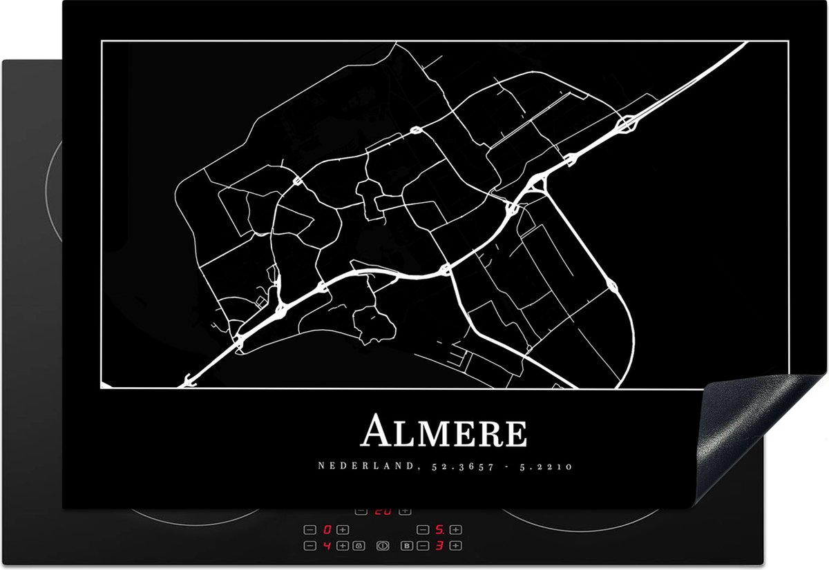 Inductie beschermer - Inductie Mat - Kookplaat beschermer - Stadskaart - Almere - Plattegrond - Kaart - Inductie beschermer - Inductie Mat - Kookplaat Beschermer - 77x51 cm - Afdekplaat inductie - Inductiebeschermer