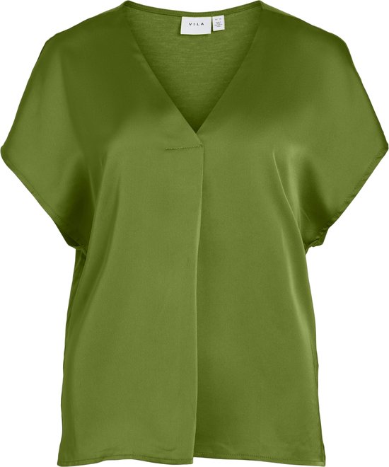 Camicia Elegante Vila Viellette S/S Satin Top – Colore Toadstool – Girocollo, Maniche Corte, Spalle Basse – Taglia 40 Donna