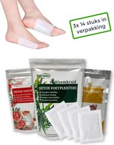 Kluvaro Detox Voetpleisters Combipakket - Alsemkruid/Gember/Rozen- 100% Natuurlijke Ingrediënten - 3x14 Stuks