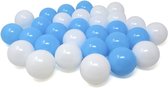 Concorde Balles de piscine en plastique - bleu/blanc - 60x pièces - 6 cm