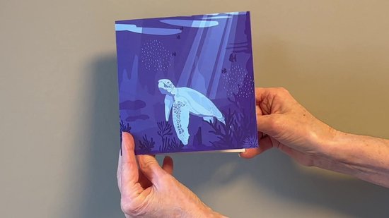 Cartes pop-up Popcards – Tortue avec 2 enfants Tortue de mer Ocean Turtle Sealife Carte pop-up annonce naissance Carte de voeux 3D