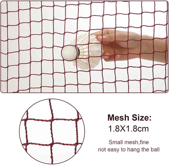 6m Draagbaar Tennisnet, Opvouwbaar Badmintonnet, Netto Volleybal Voor Jonge Geitjes En Volwassenen Binnen Of Buitenhof Tuin