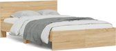 vidaXL - Bedframe - met - hoofdeinde - sonoma - eikenkleurig - 135x190 - cm