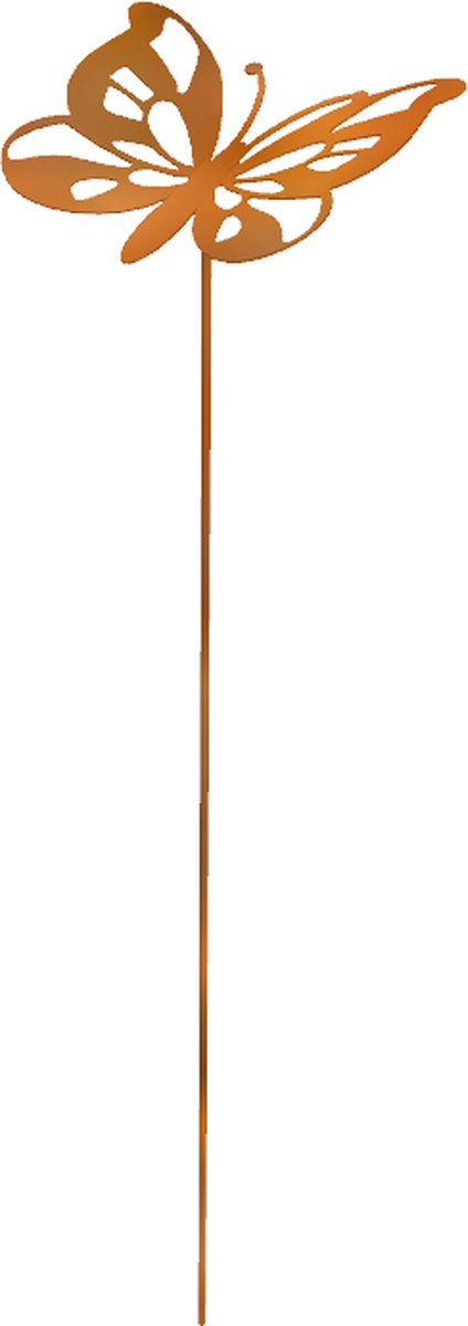 Industrial Garden - Vlinder cortenstaal - Tuinornament - 32cm breed - 131cm hoog