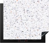 KitchenYeah - Inductie beschermer - Graniet print - Terrazzo - Design - Wit - Inductie fornuis - Afdekplaat voor kookplaat - 60x52 cm - Keuken accessoires