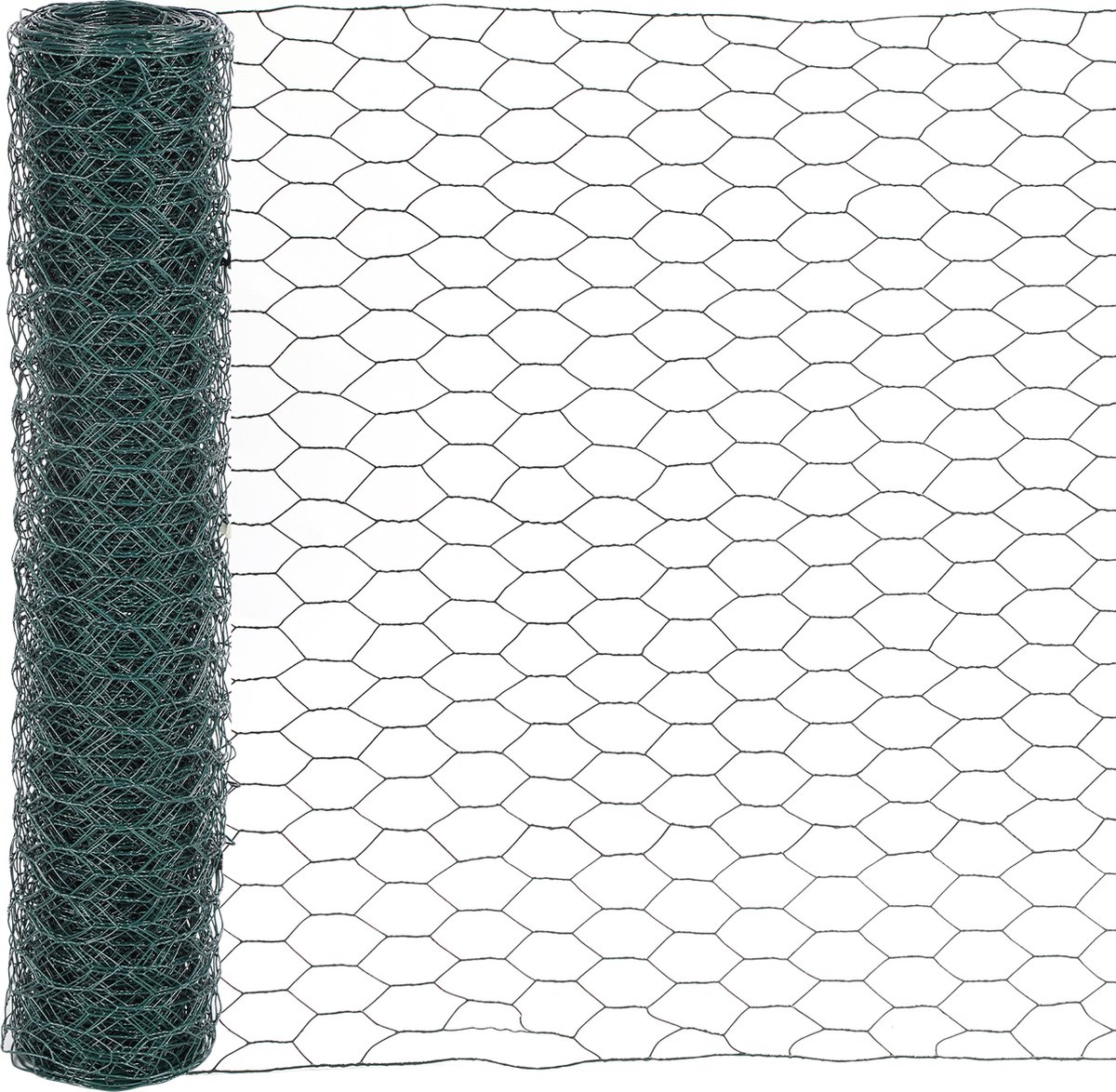 Kippengaas - 100cm x 10m - Schermgaas - Kippengaas zeshoekig - Maaswijdte 27mm - verzinkt staal - zeskantig maaswijdte - Multifunctioneel - Groen - Merkloos