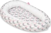 Babynest 80x55 cm | Slapende maan en wit