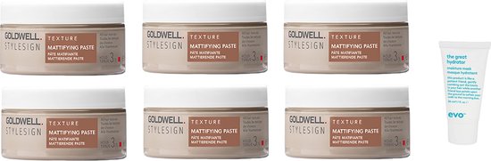 6 x Goldwell - Stylesign Mattifying Paste - 100 ml + WILLEKEURIG Travel Size