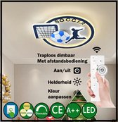 HomeBerg - Moderne LED Voetbal Plafondlamp - Afstandsbediening - 3 Standen Kleur - Dimbaar - Groot - Dimbaar - Glans - Voetbal lamp - Slaapkamer - afstandsbediening - Plafond licht - 50x55CM - Blauw