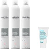 3 x Goldwell - Stylesign Strong Hairspray - 500 ml + Gratis Evo Travelsize