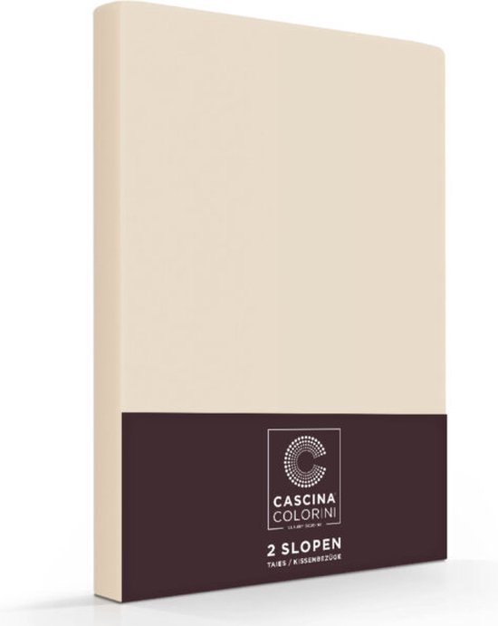 Premium Egyptisch percale katoen oxford rand kussenslopen zand - 60x70 - set van 2 - meest luxe katoensoort - hogere weefdichtheid en garenfijnheid - hotelsluiting