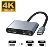 Innerlight® Connect+ USB C naar 2x HDMI Adapter - Type-C to Double HDMI converter - USB C HUB - USB C naar HDMI - Geschikt voor Apple MacBook Air en Pro - Geschikt voor Samsung - Geschikt voor Microsoft